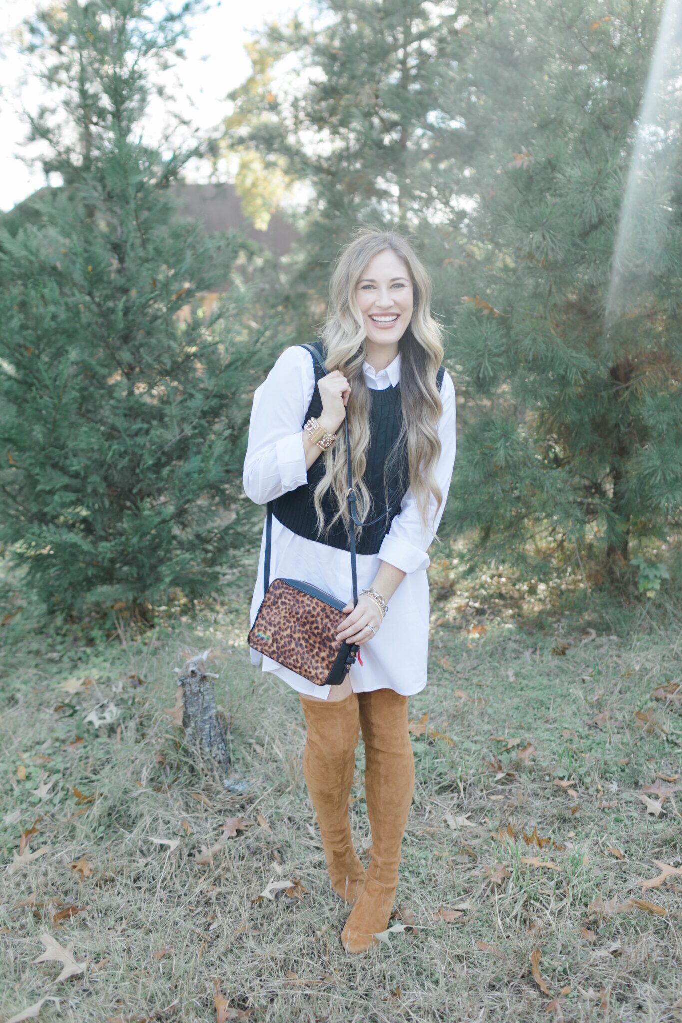 Leather and suede look featured by top US mom fashion blogger, Walking in Memphis in High Heels.