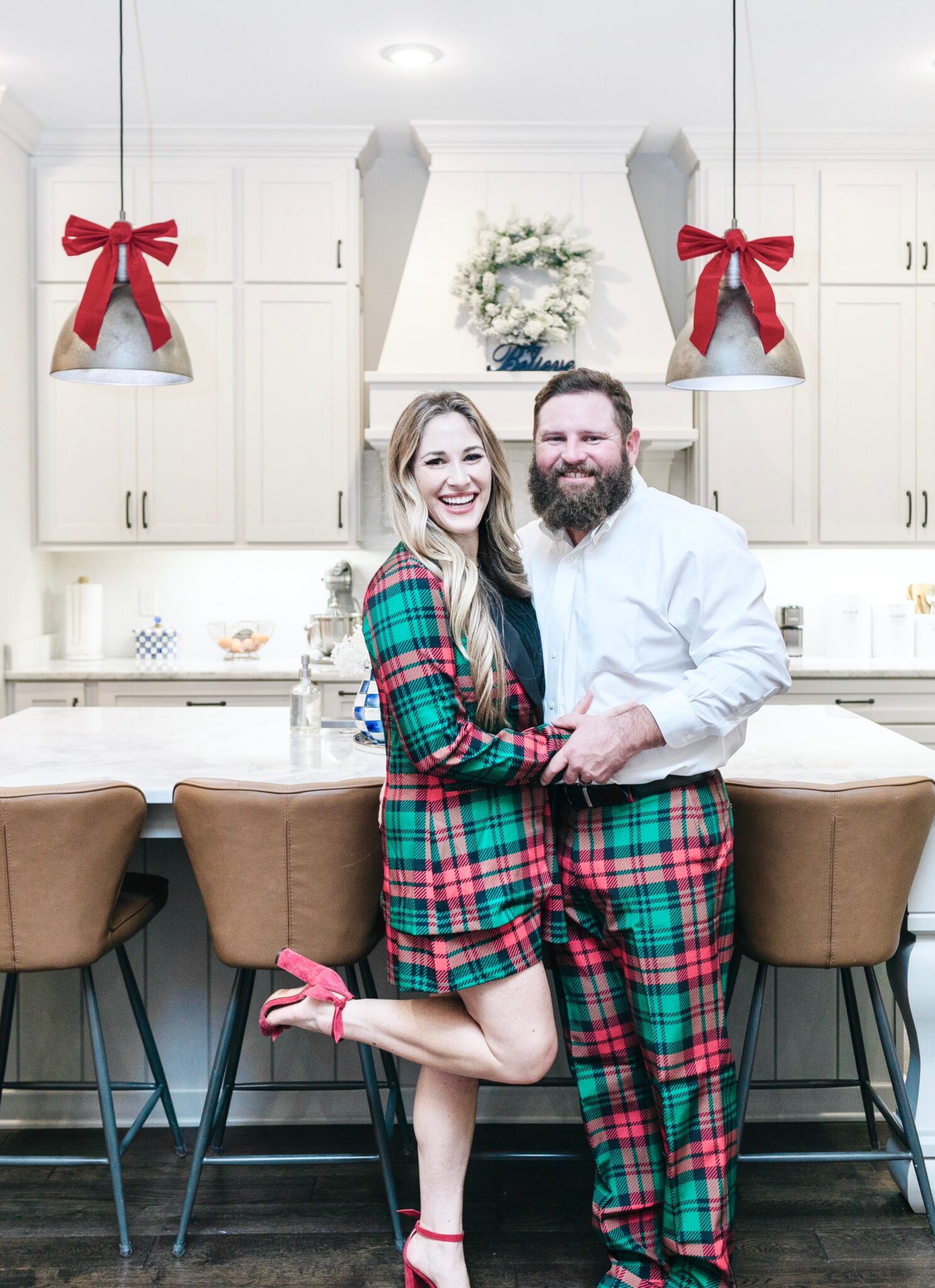 His Hers Outfits for Christmas Walking in Memphis in High Heels