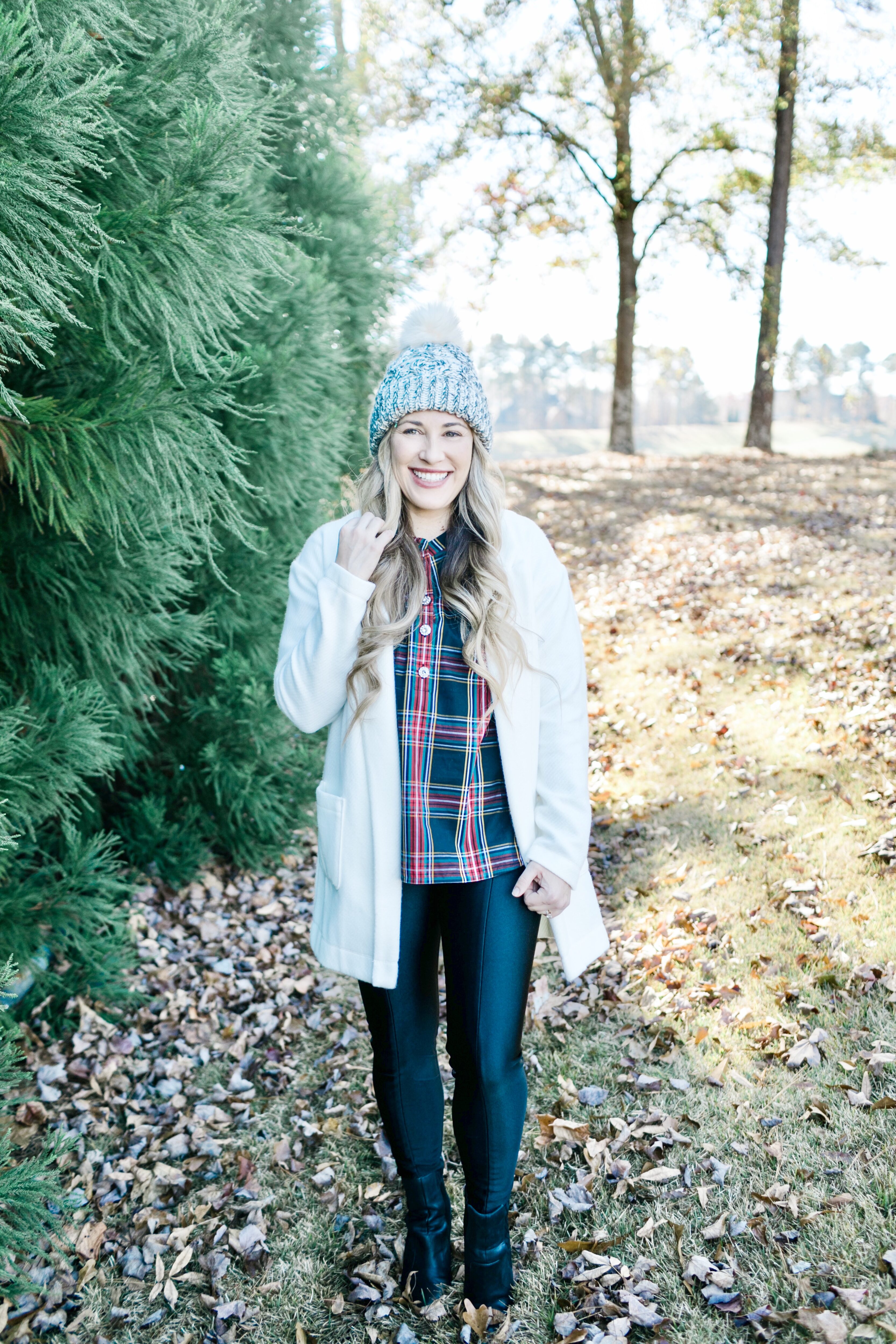 JCrew Factory plaid shirt styled by top US mom fashion blogger, Walking in Memphis in High Heels.