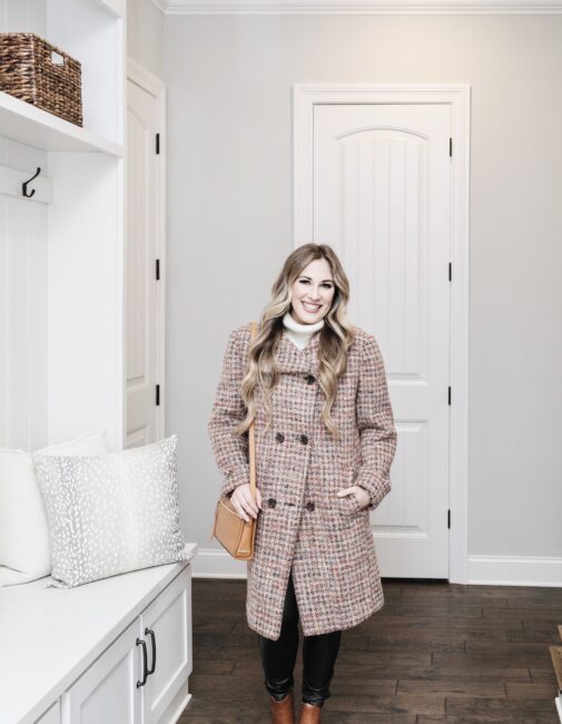 Ellen Tracy Coat styled by top US mom fashion blogger, Walking in Memphis in High Heels.