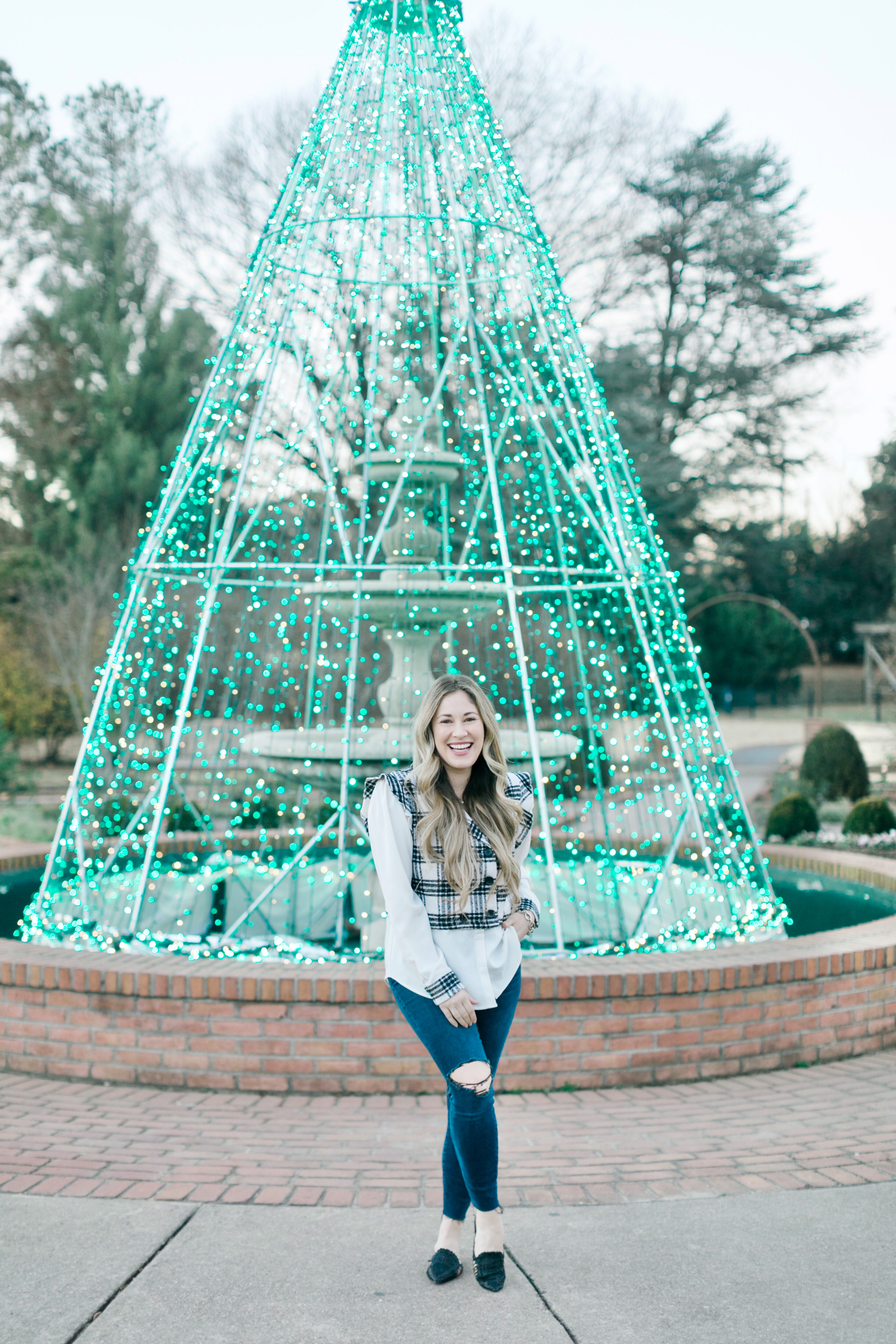 Flourish in Frills blouse styled by top US mom fashion blogger, Walking in Memphis in High Heels.