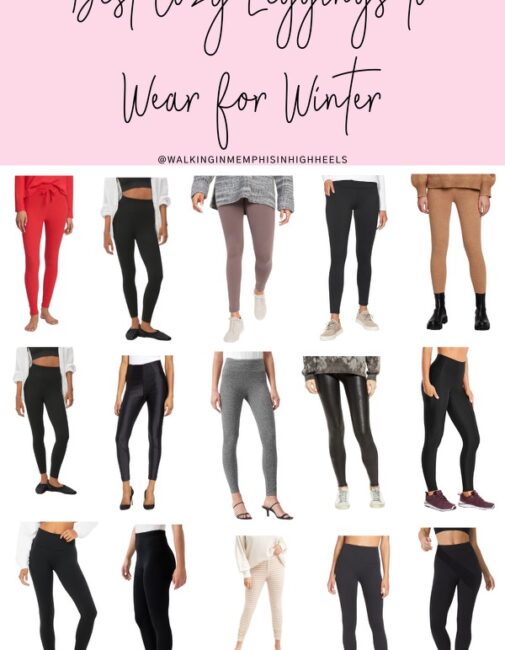 Best cozy leggings for women by top US mom fashion blogger, Walking in Memphis in High Heels.