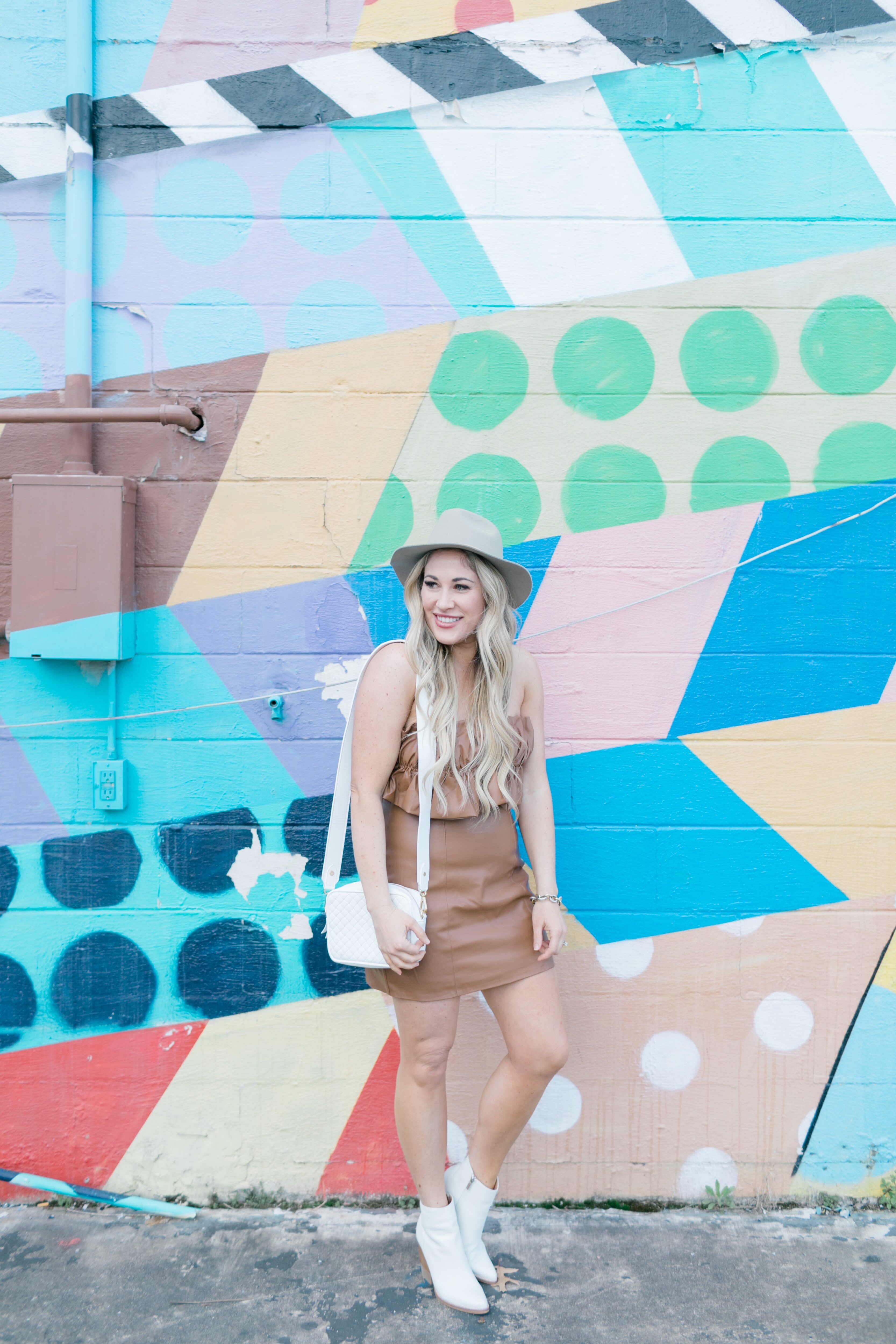 Spring leather outfit featured by top US mom fashion blog, Walking in Memphis in High Heels.