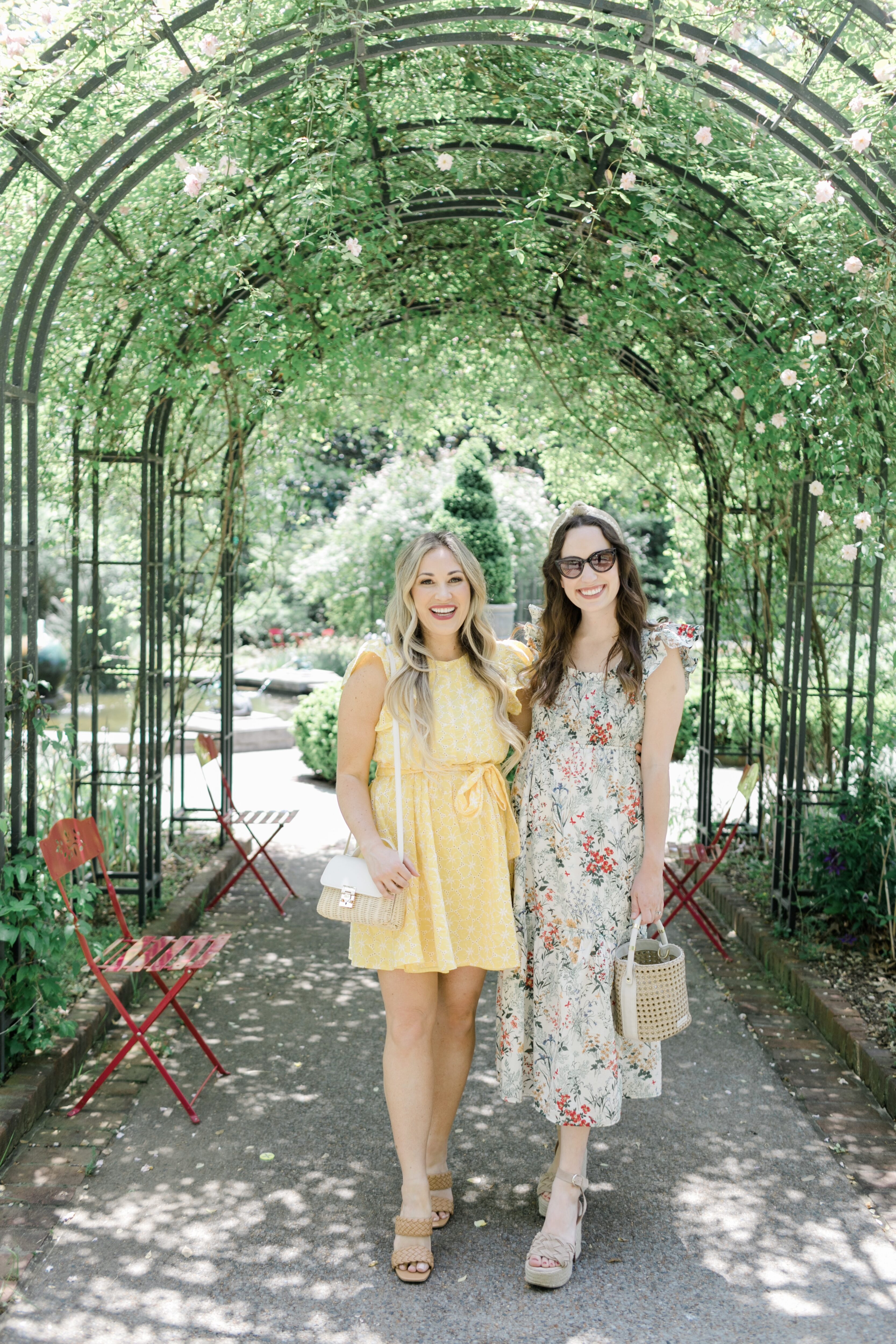 eyelet and lace yellow dress