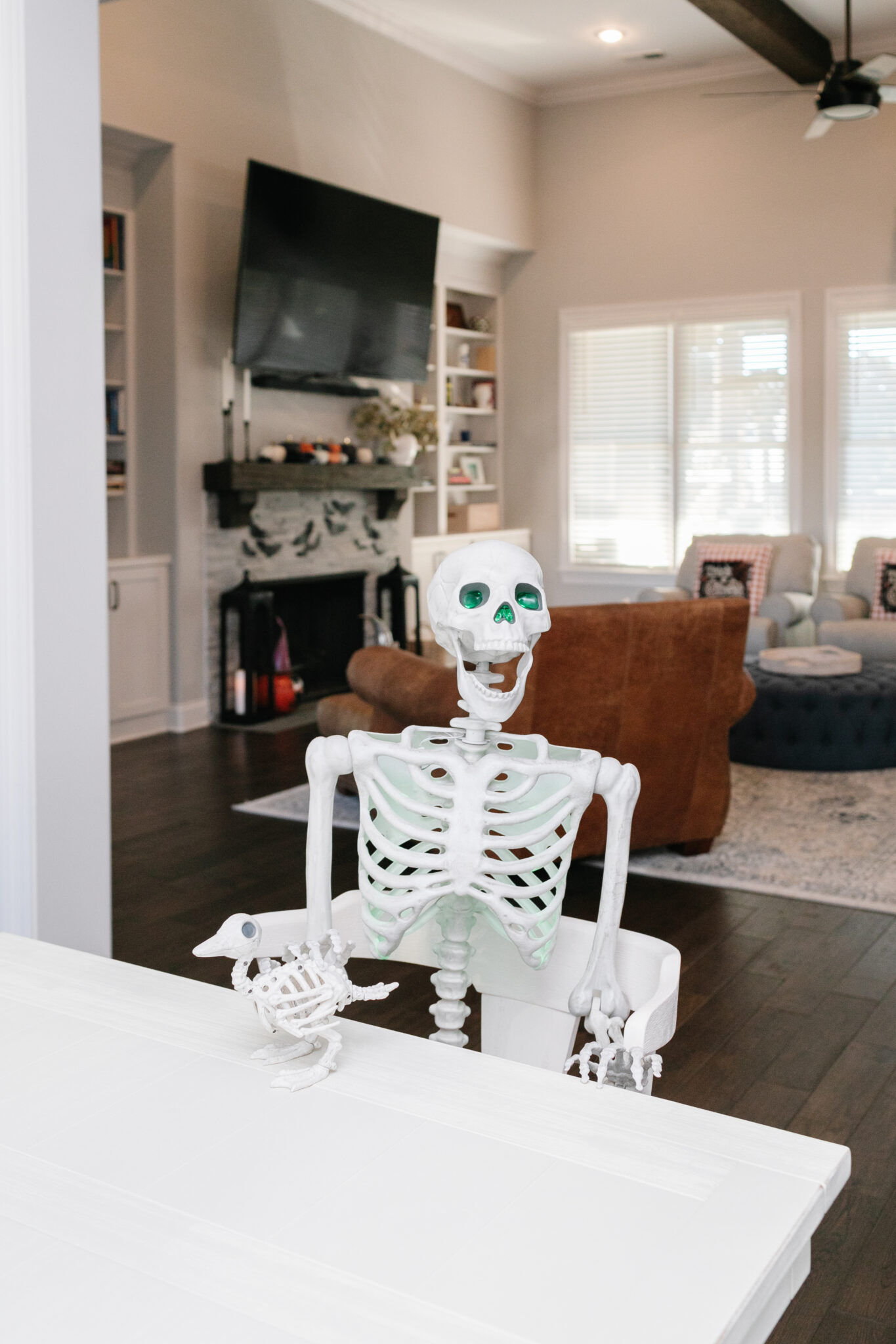 indoor halloween decorations, halloween party decor, skeleton decor