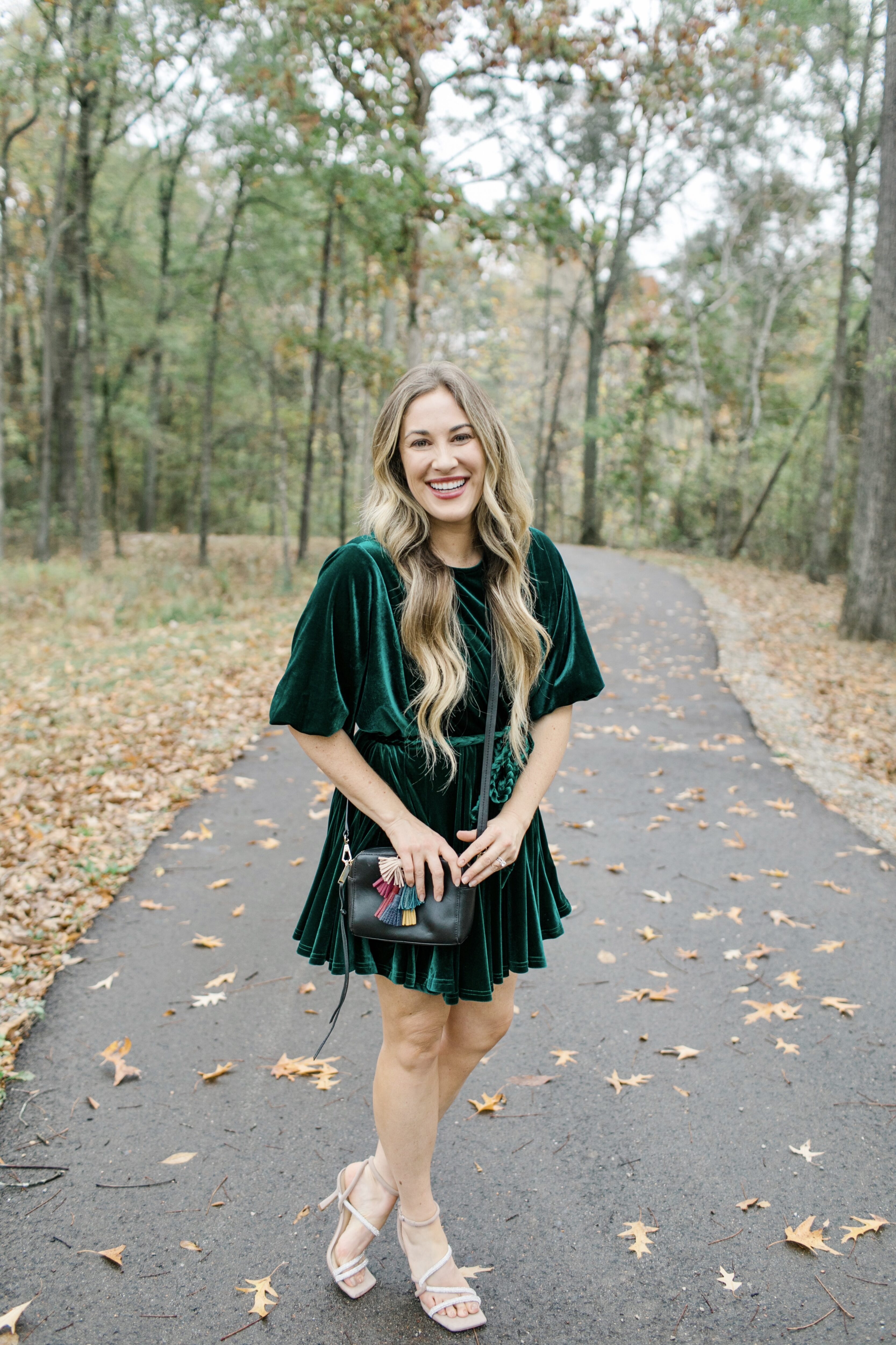 Red dress with green 2024 shoes