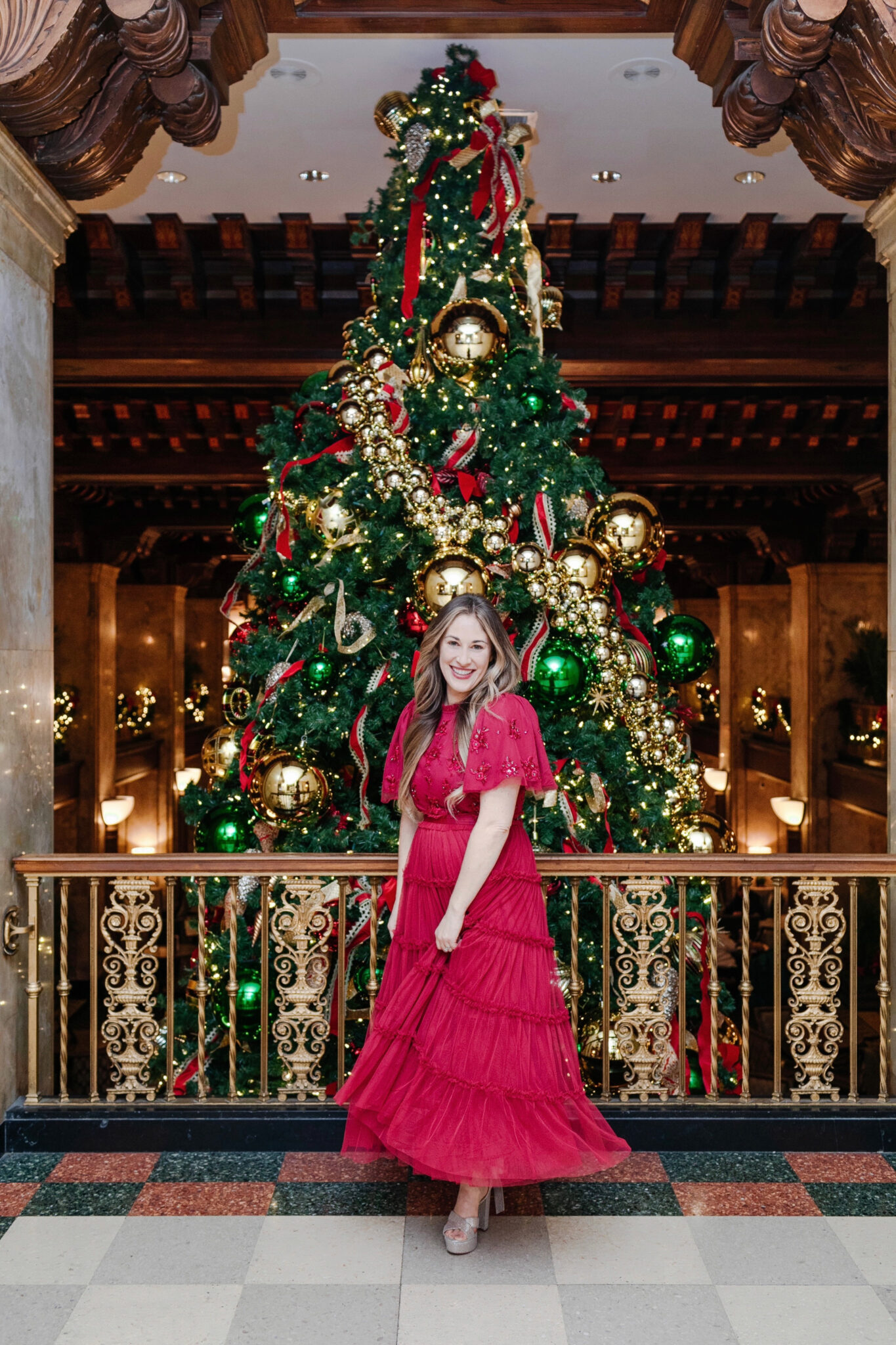 red holiday dress