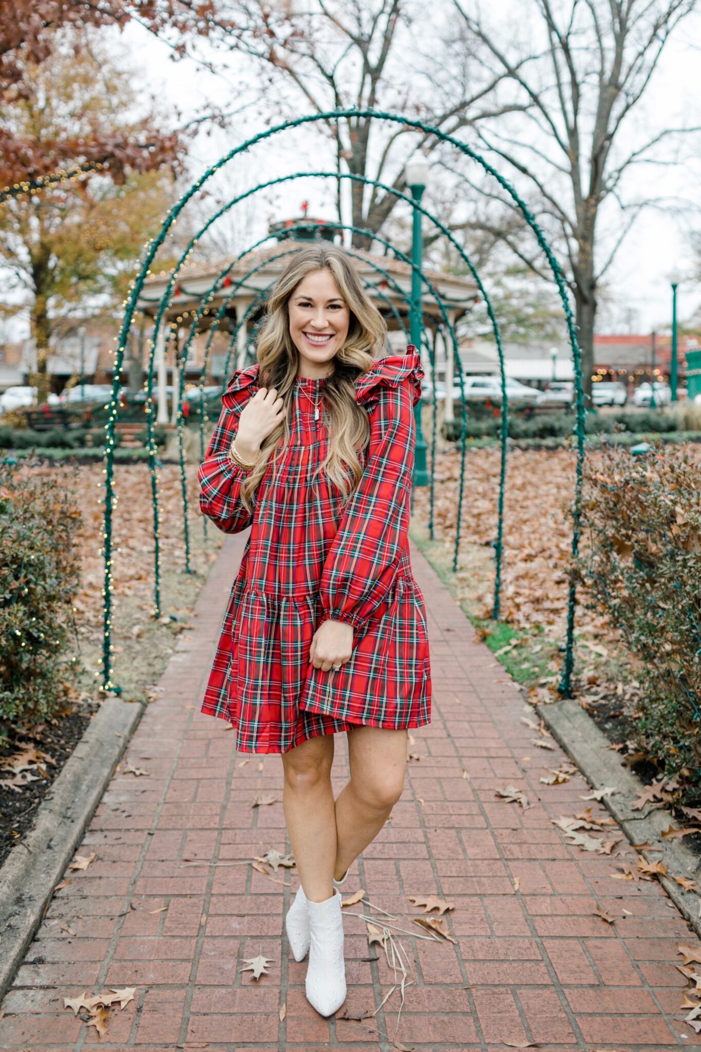 outfit with white booties