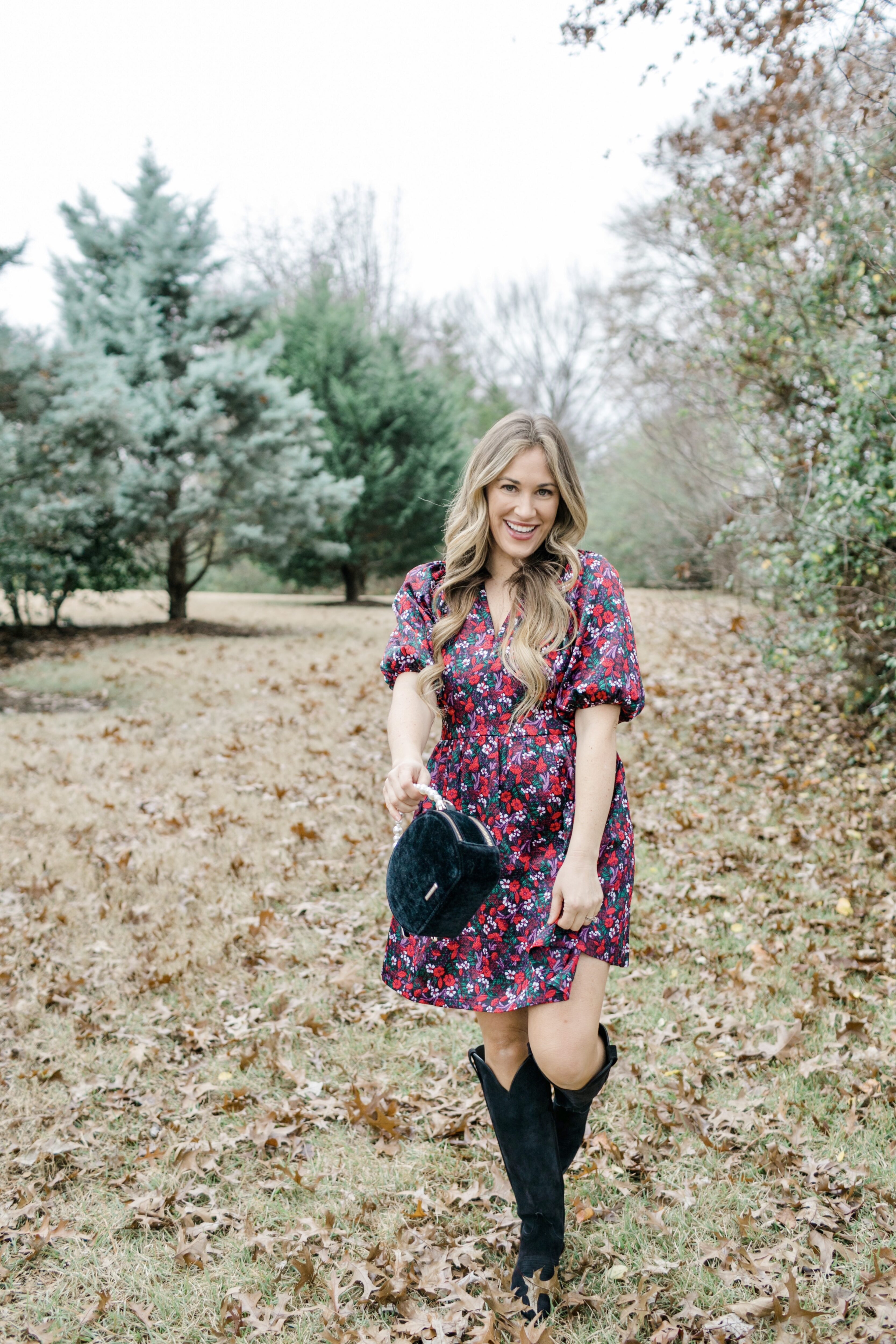 winter florals dress