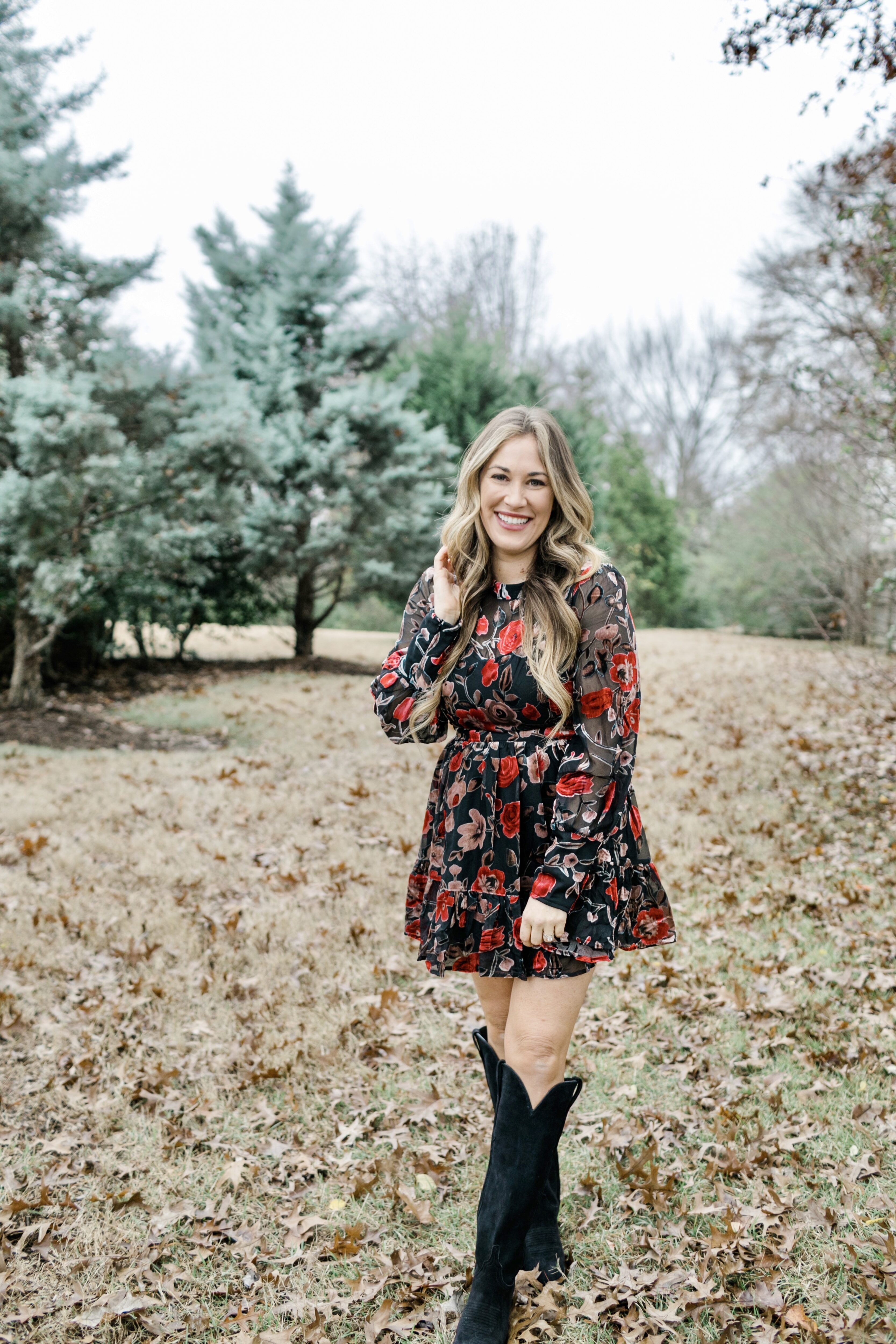 floral dress for winter