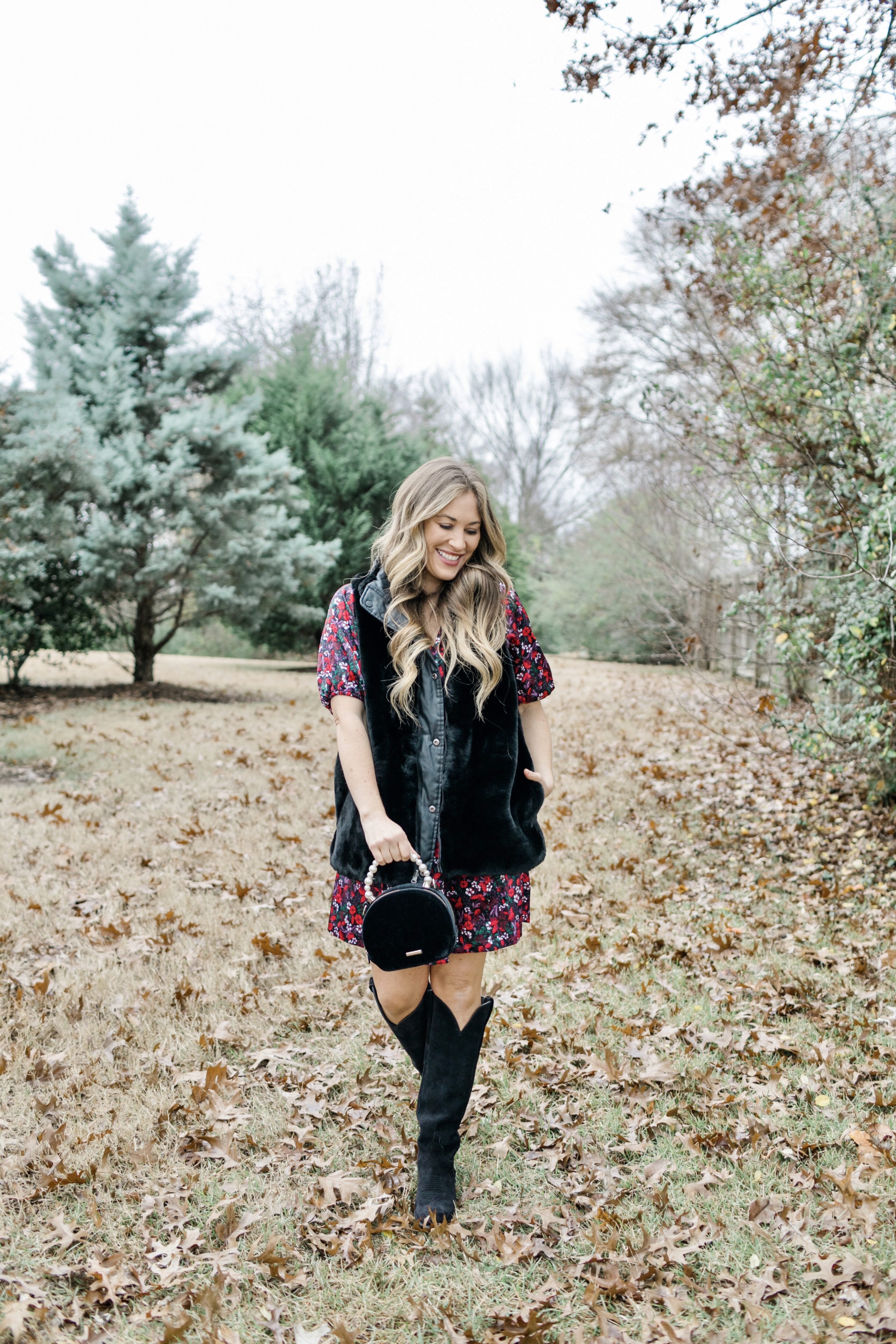 winter florals dress