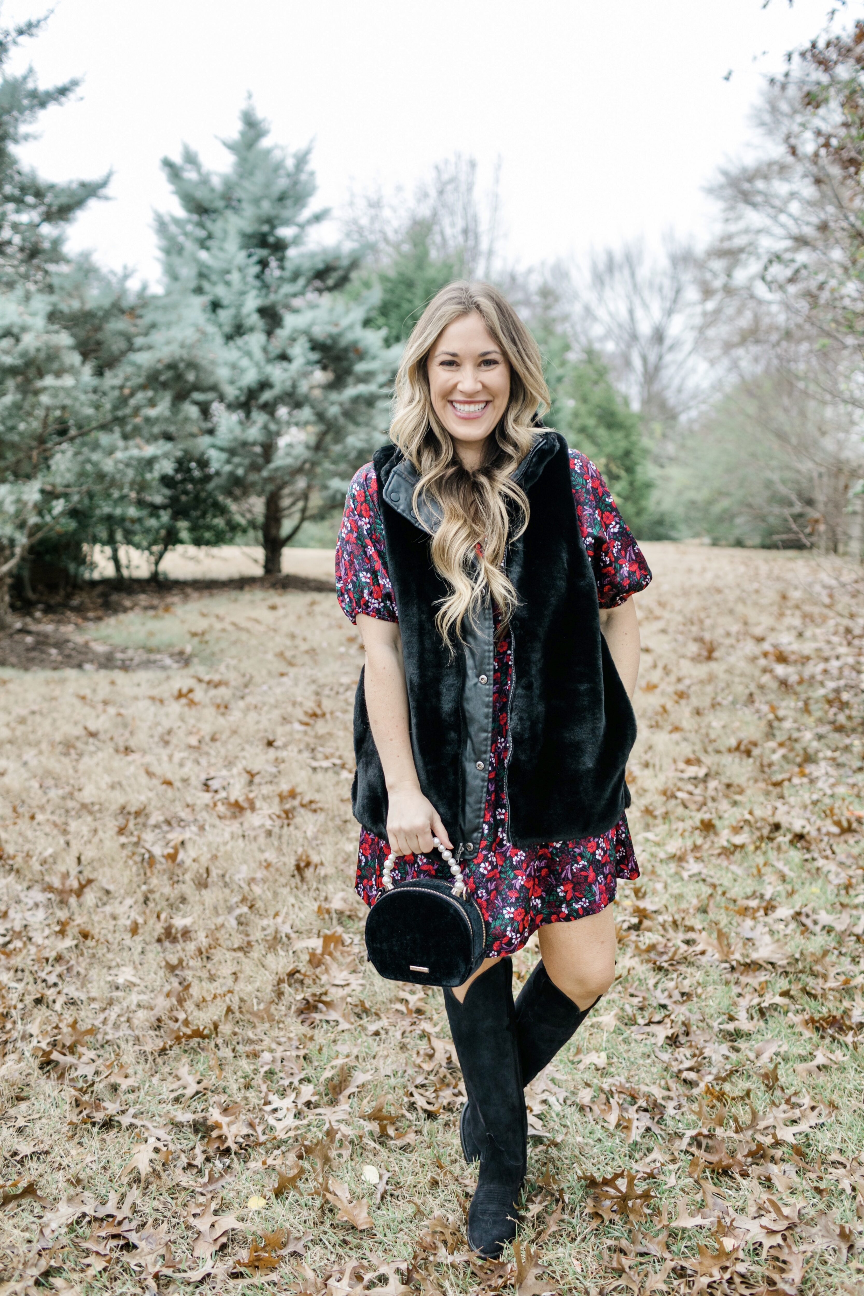 winter florals dress