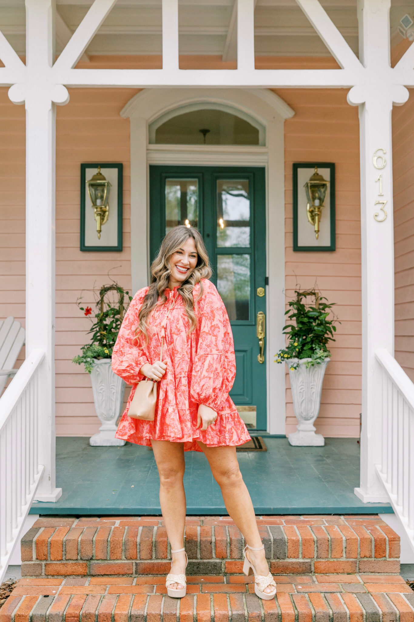 floral pink dress for spring