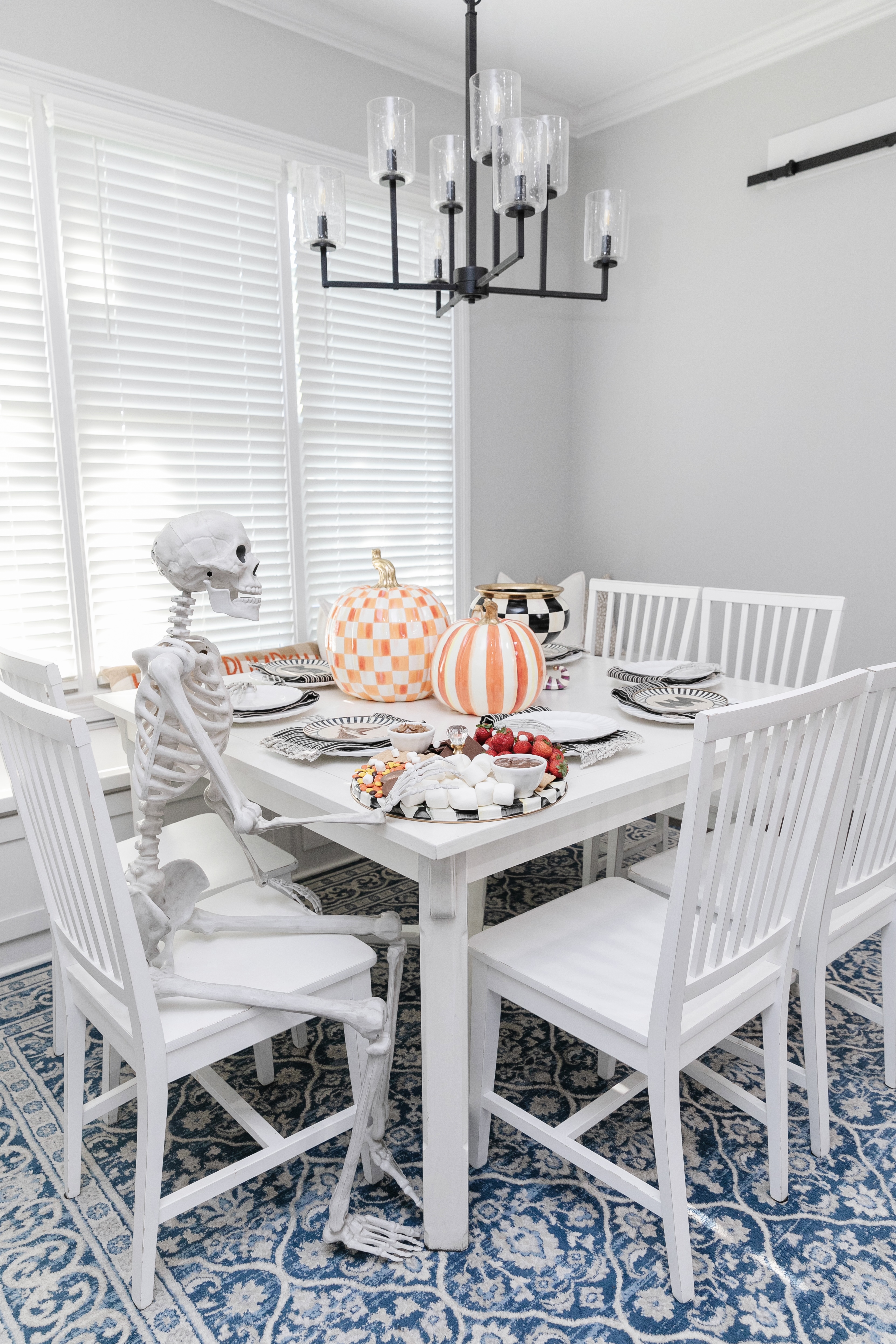 halloween tablescape with s'mores board