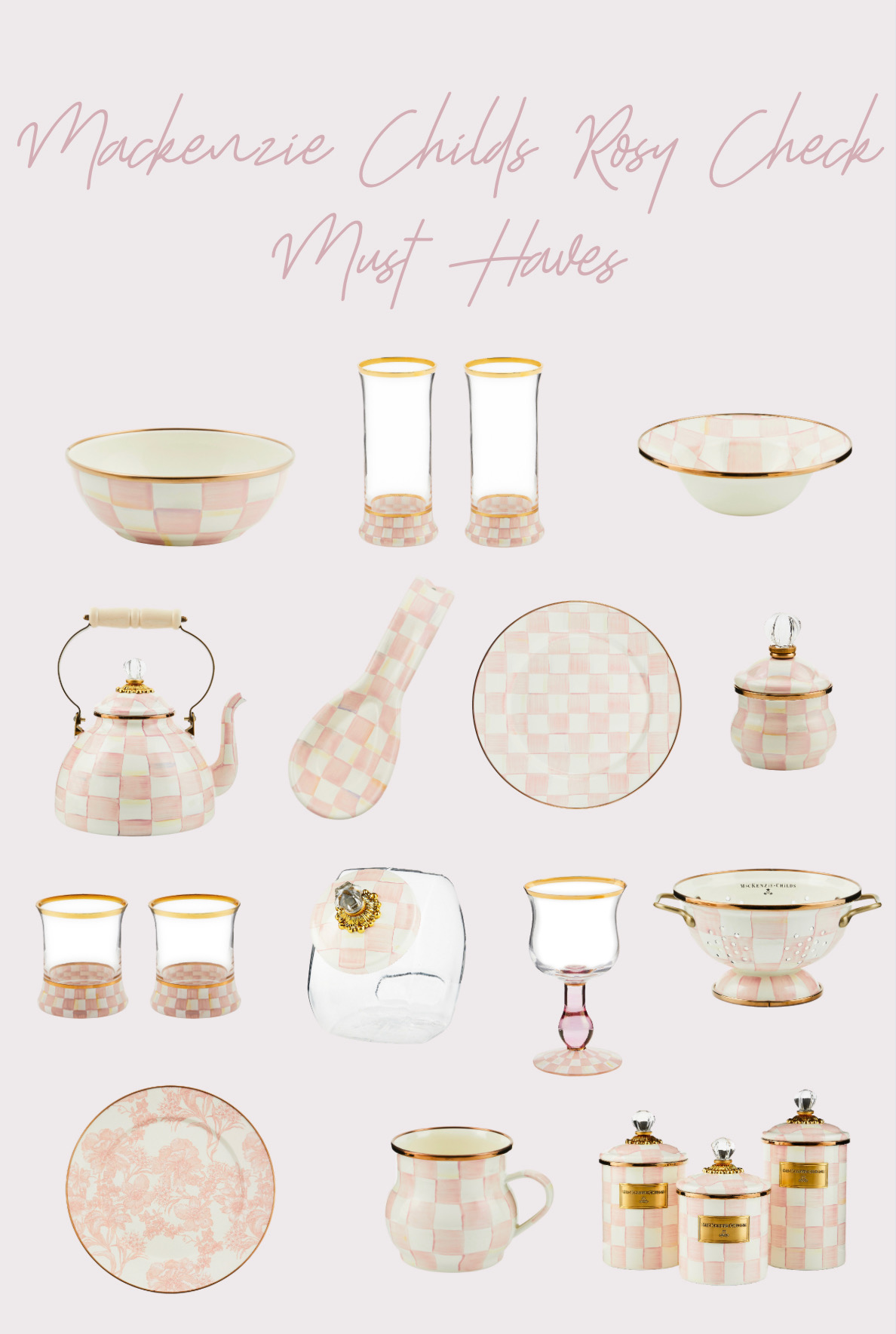 mackenzie childs rosy check collection
