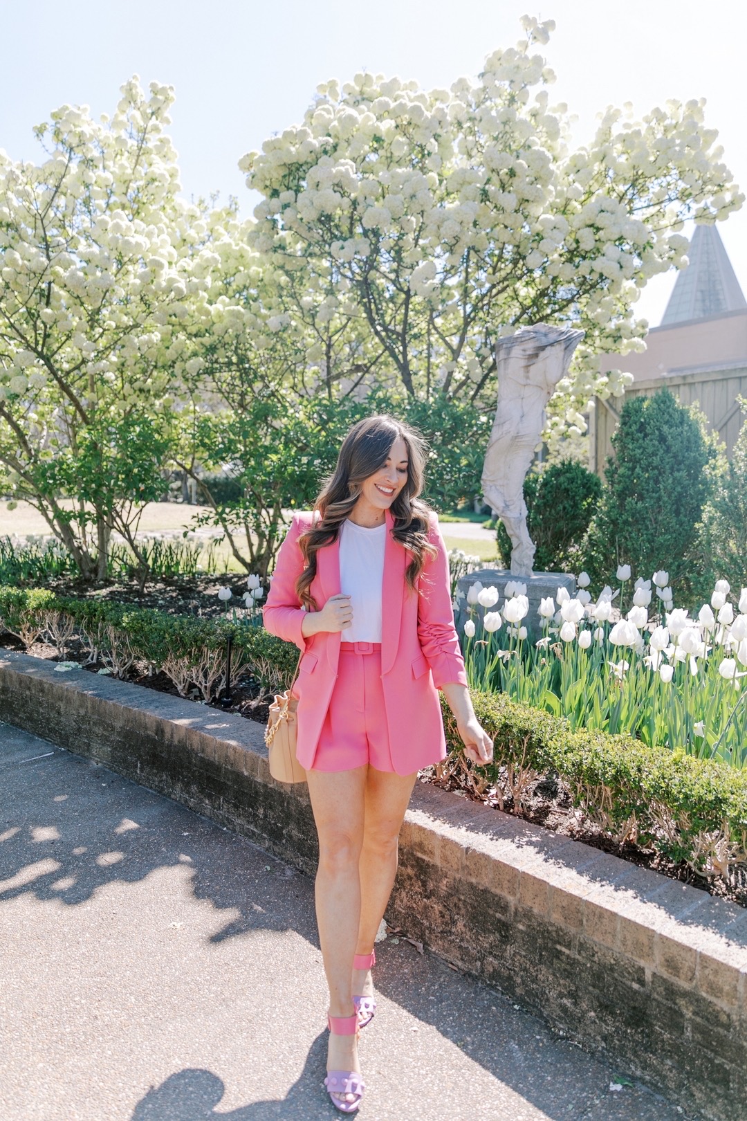 pink blazer outfit, pink blazer set, spring outfit